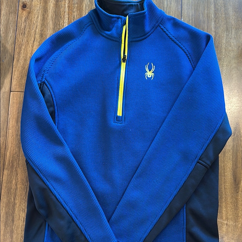Spyder Royal Blue Pullover with Yellow Zip